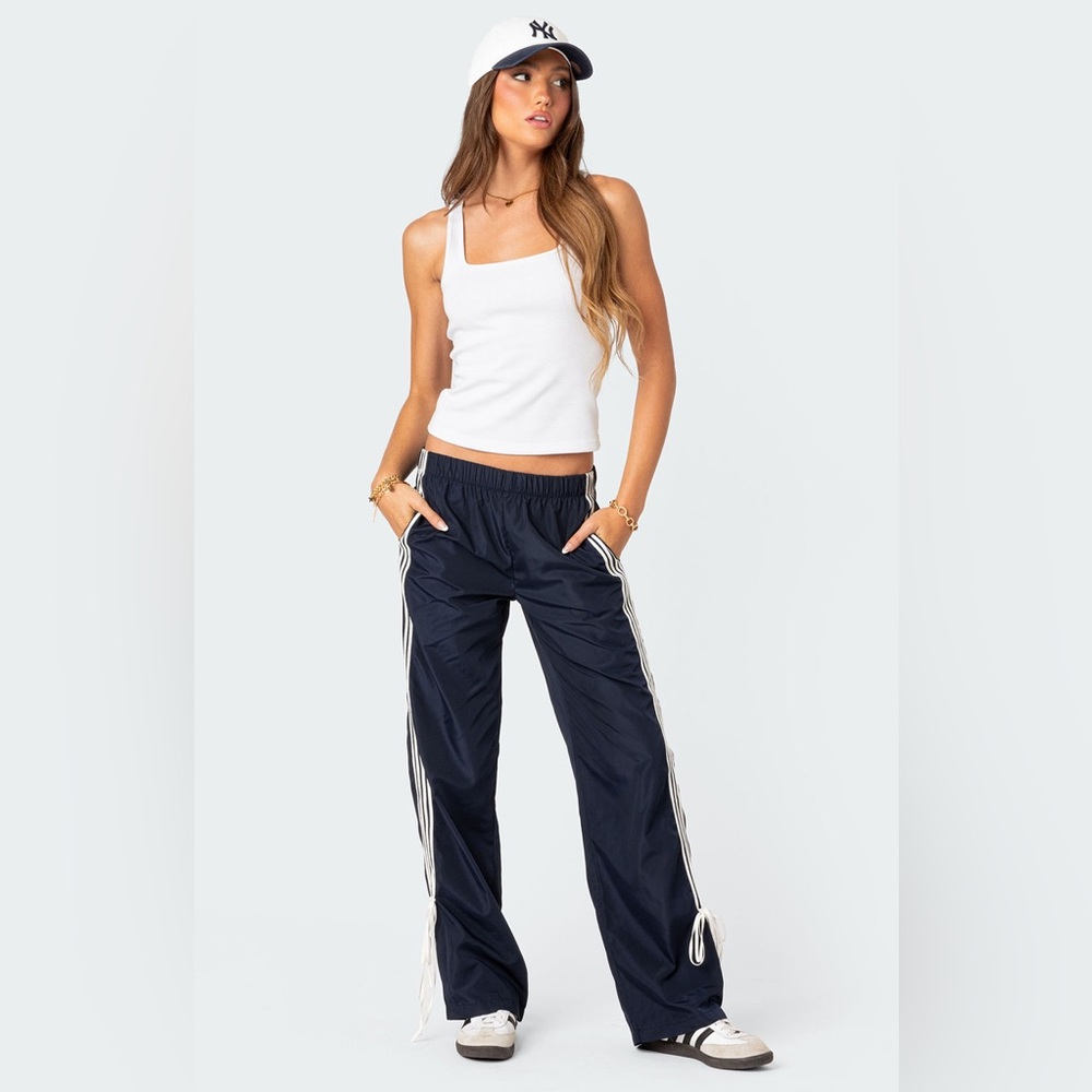 Edikted Remy Bow Ribbon Track Pants NWT